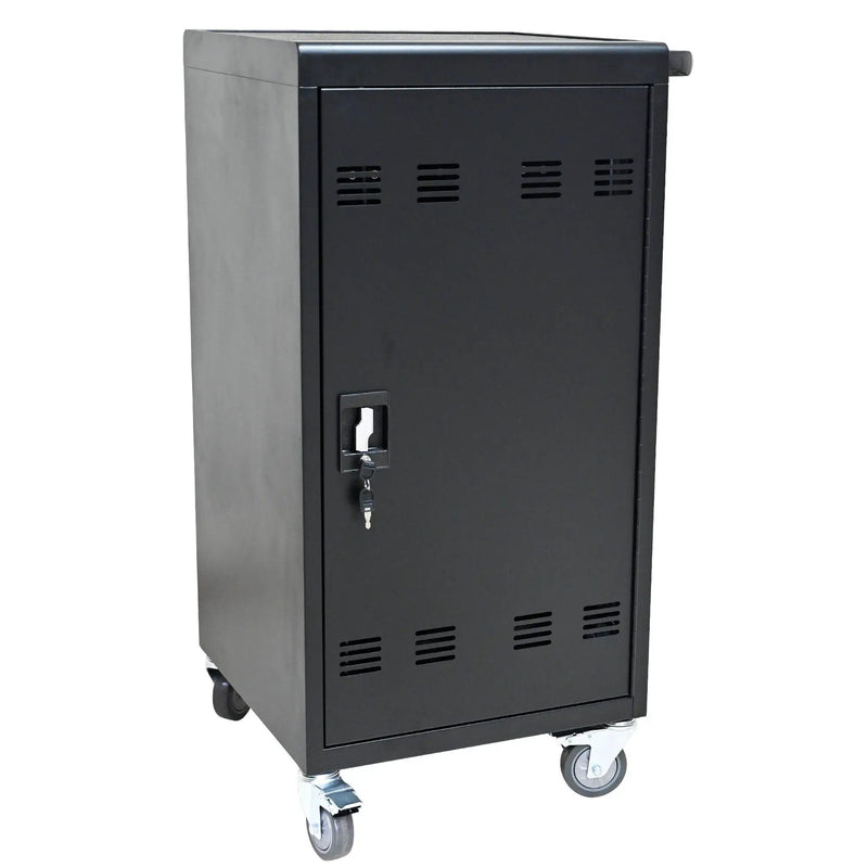 45 Bay Mobile School Charging Cart Station For Chromebook, Tablet And Laptop Computer With Power Strip Included - Black by HouseOfZazla