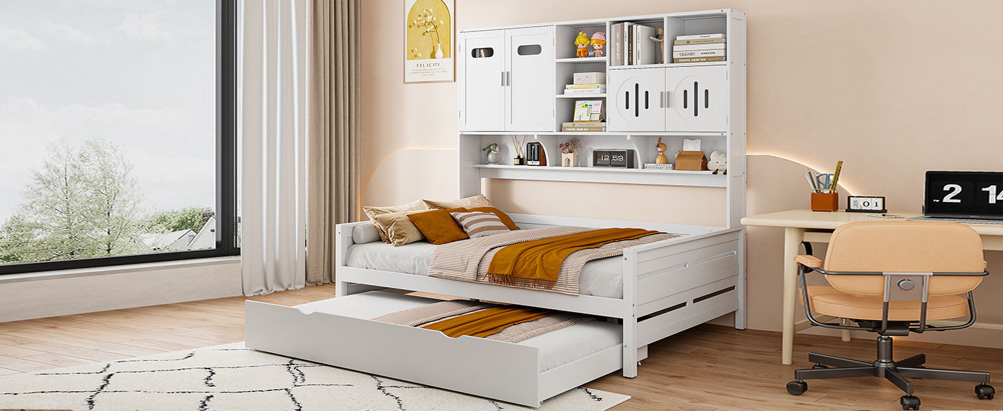 Daybed With All-In-One Cabinet And Shelf by HouseOfZazla