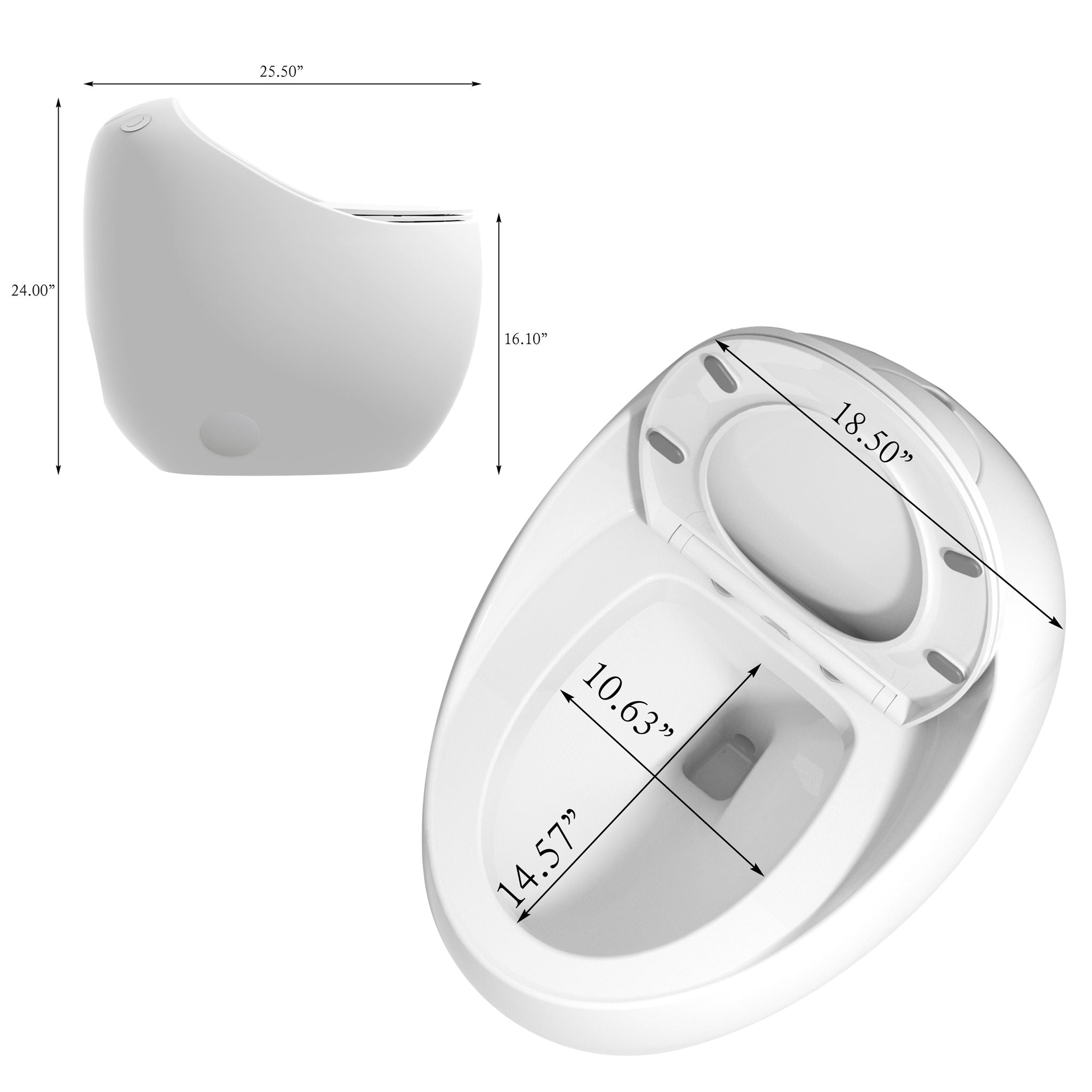 Modern Egg Shape Toilet 1.28 Gpf Single Flush Ceramic by HouseOfZazla