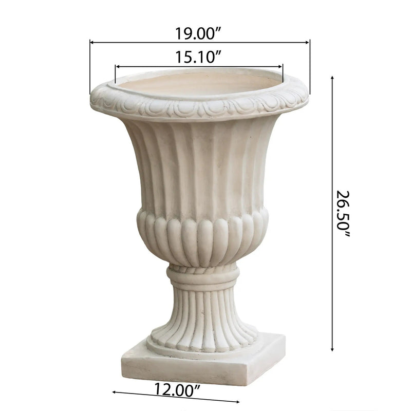 26.5" H Classic Antique White Italian Urn Planter by HouseOfZazla