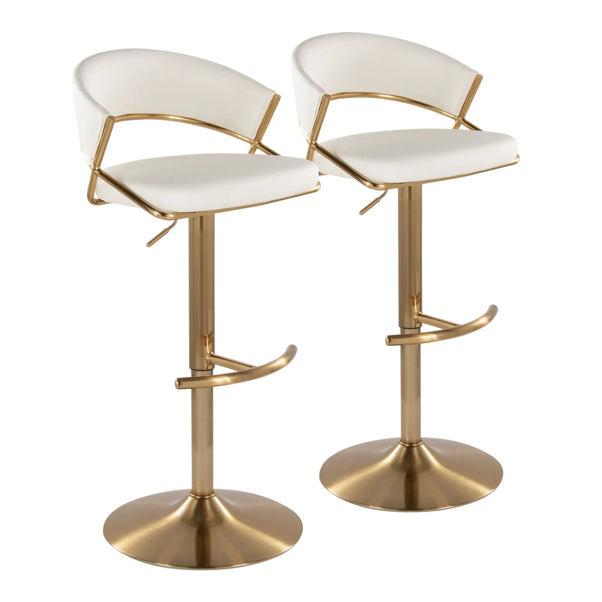 Jie - Contemporary Adjustable Barstool With Swivel With Rounded T Footrest (Set of 2) by Unique Piece Furniture