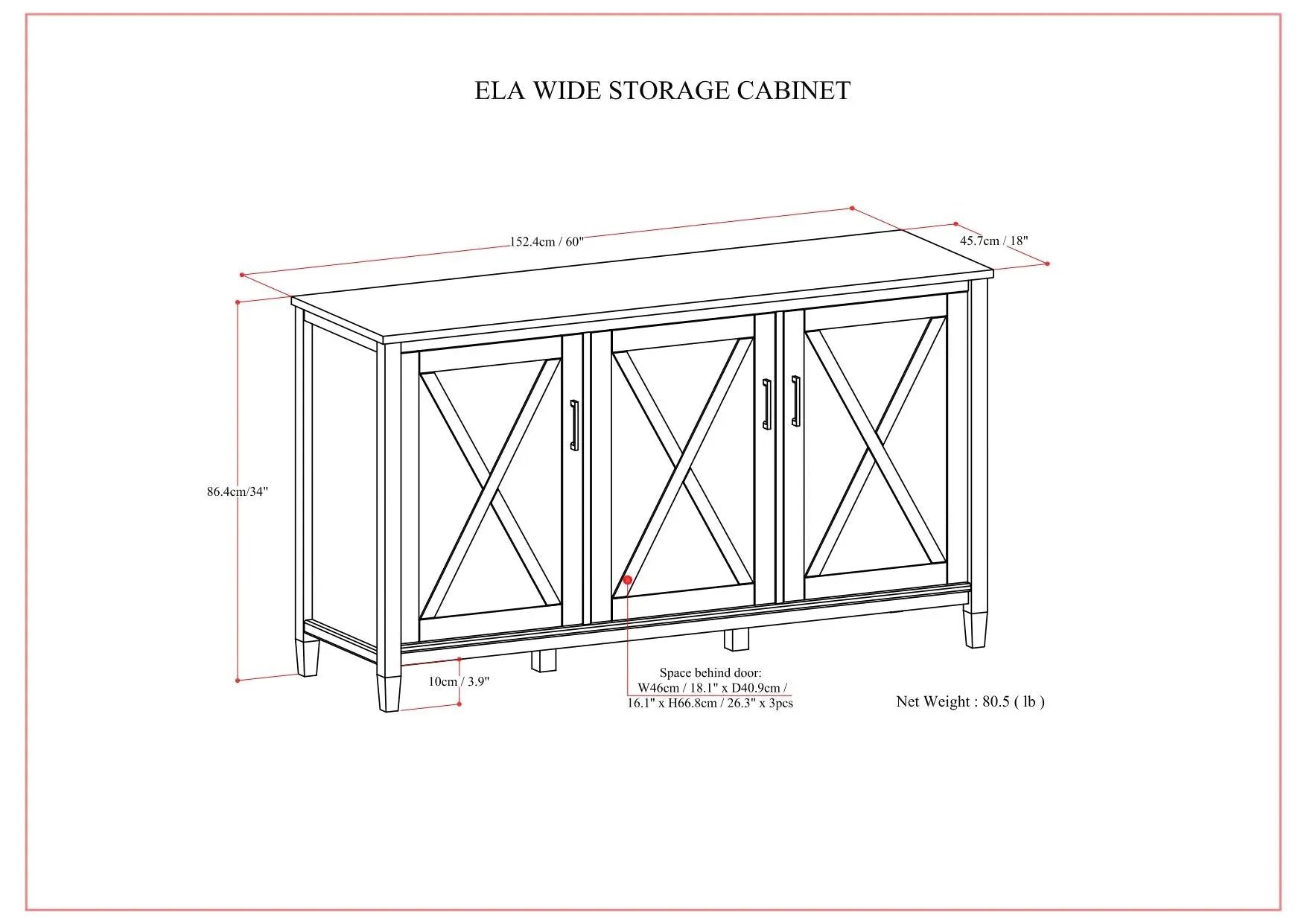 Ela - Wide Storage Cabinet - Smoky Brown by HouseOfZazla