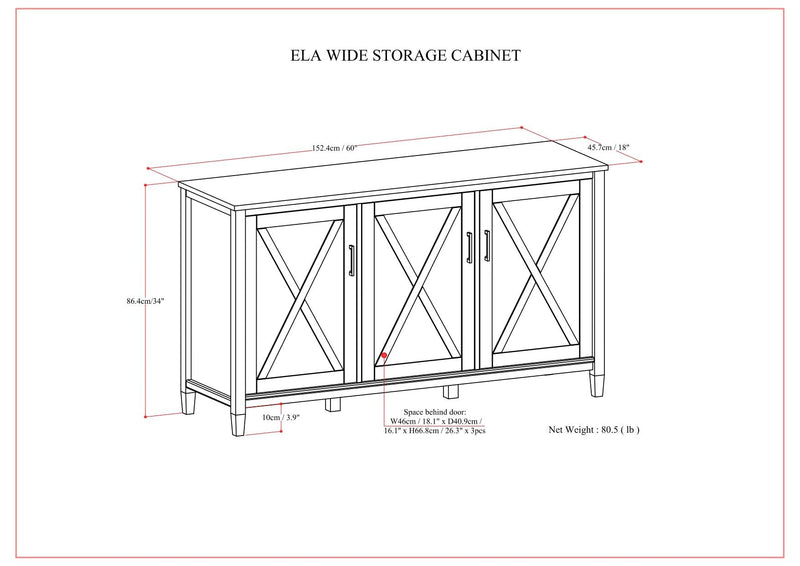 Ela - Wide Storage Cabinet - Smoky Brown by HouseOfZazla