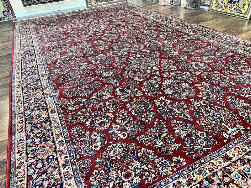 Karastan Rug 10x18 Red Sarouk #785, Wool Karastan Carpet, Original 700 Series, Vintage Discontinued Large Oriental Rug by Jewel Rugs