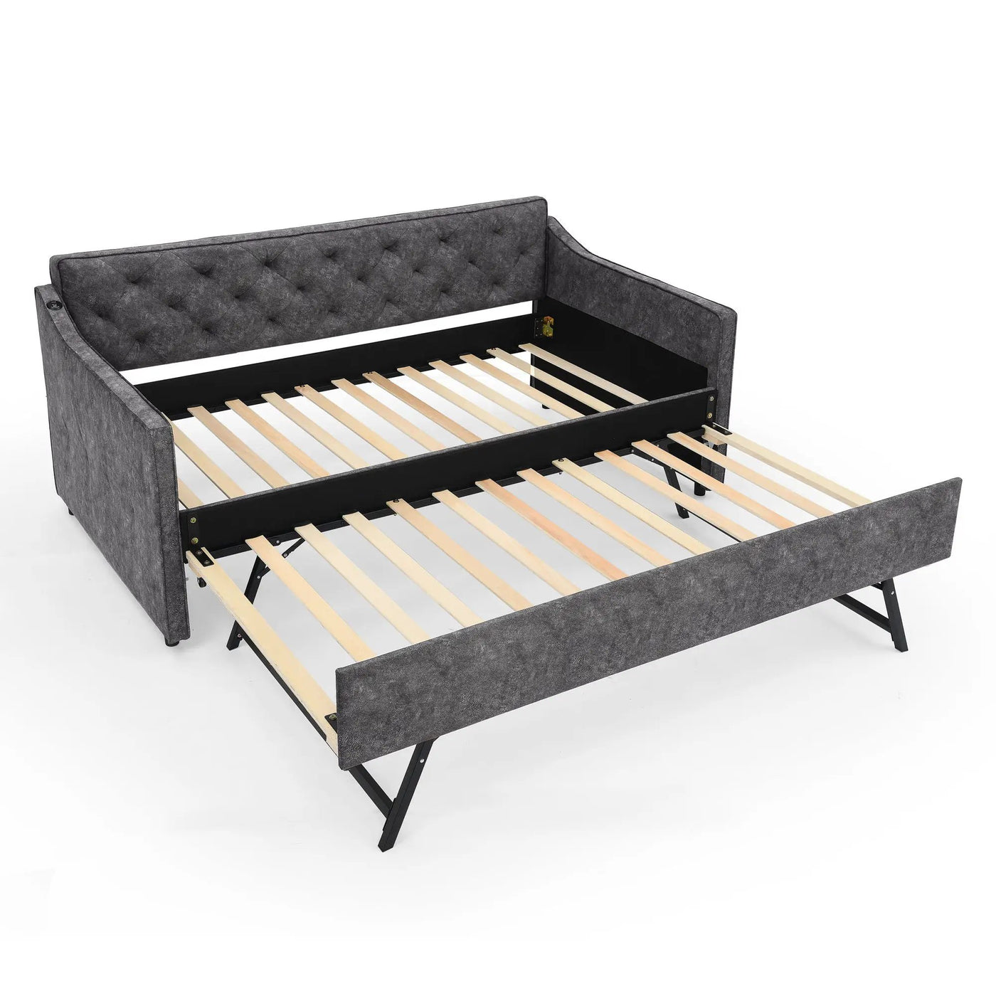 Daybed With Pop Up Trundle And USB Charging Armrest by Unique Piece Furniture