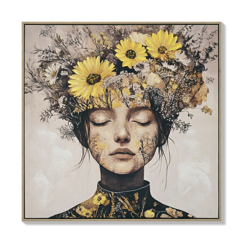 Beauty Posters Beauty Lady Wall Art Floral Canvas Artwork For Living Room - Ginger by Unique Piece Furniture