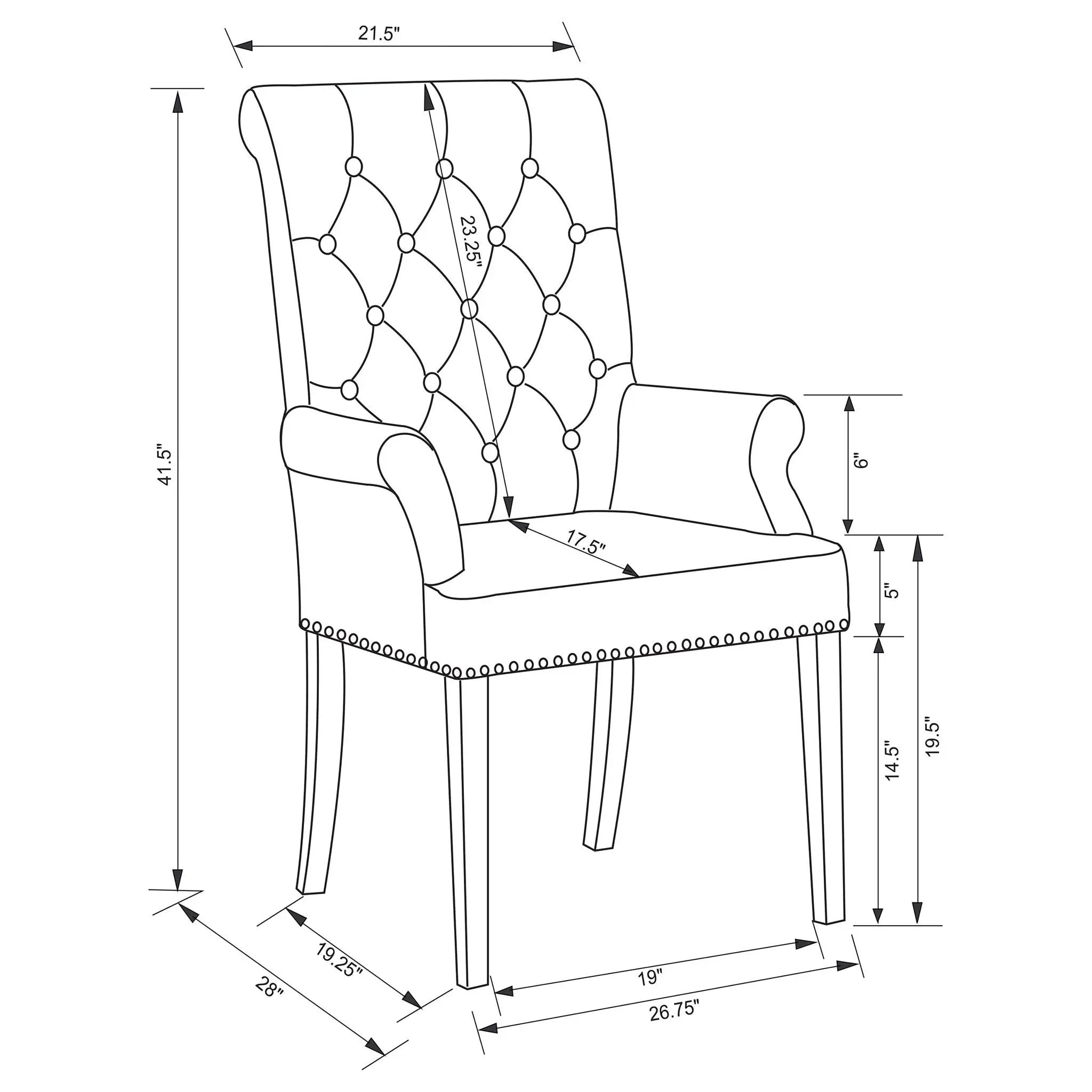 Tufted Arm Chair With Nailhead Trim by HouseOfZazla