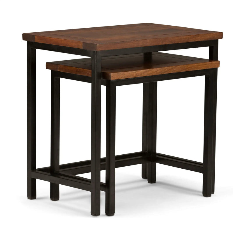 Skyler - 2 Piece Nesting Side Table - Dark Cognac Brown by HouseOfZazla
