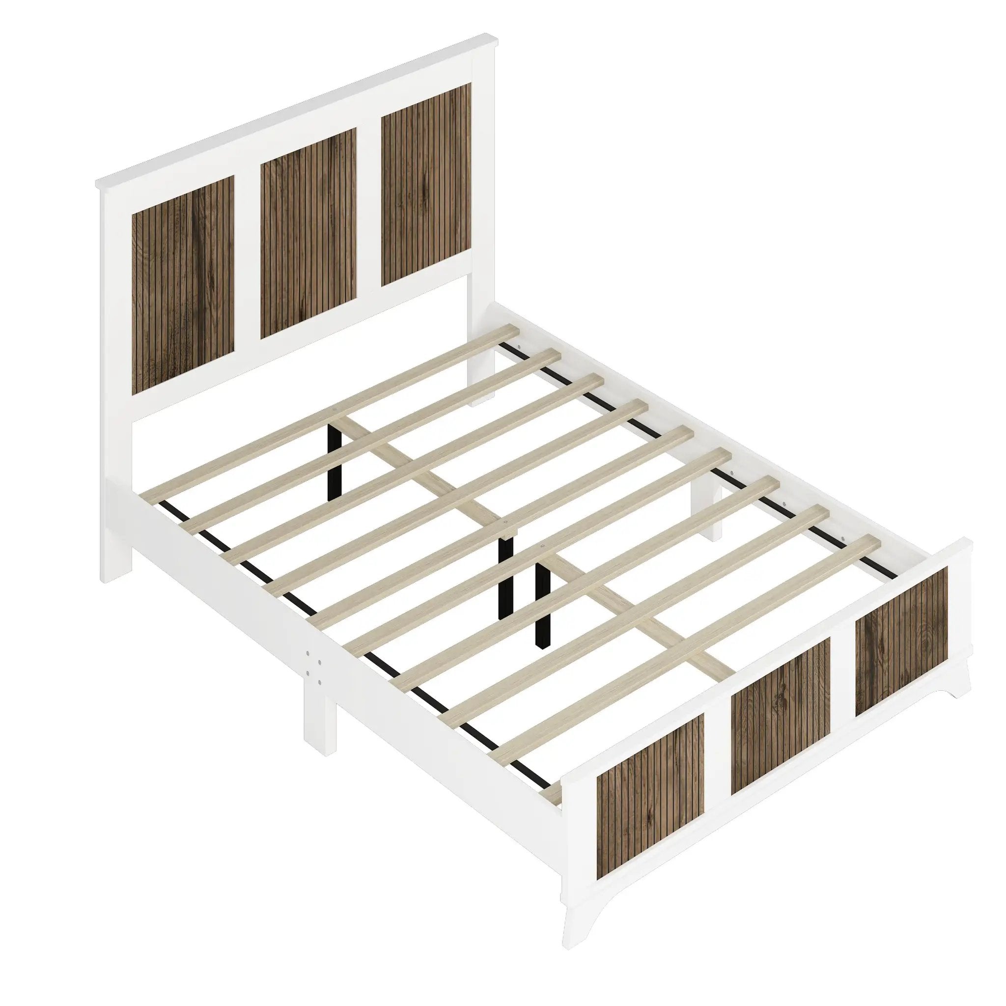 4-Pieces Bedroom Sets, Queen Size Farmhouse Platform Bed with Storage by HouseOfZazla