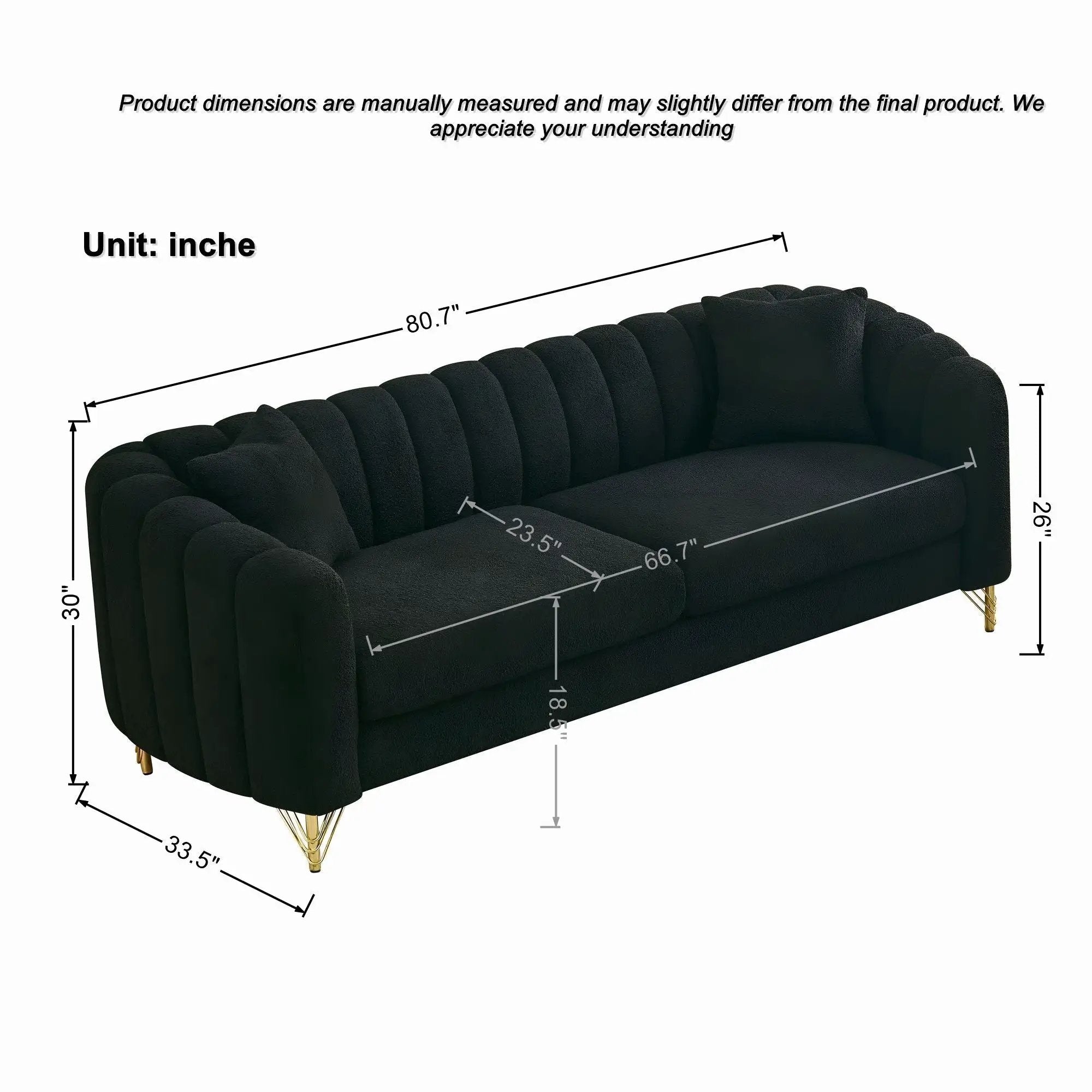 Tufted Oversized Sofa For Living Spaces by Unique Piece Furniture