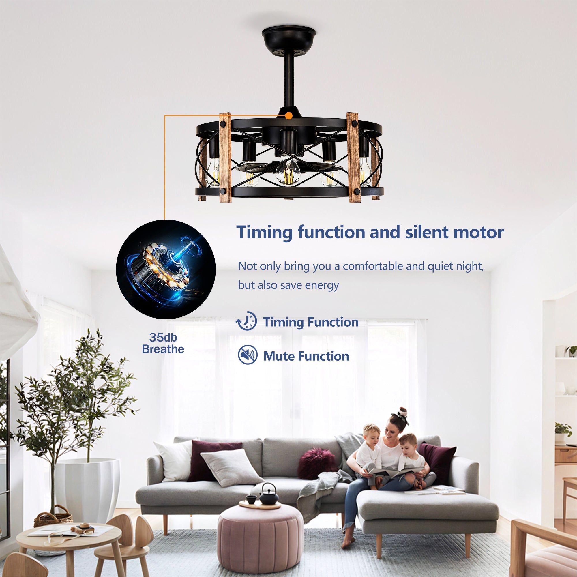 20'' Cage Ceiling Fan With Remote Control by HouseOfZazla