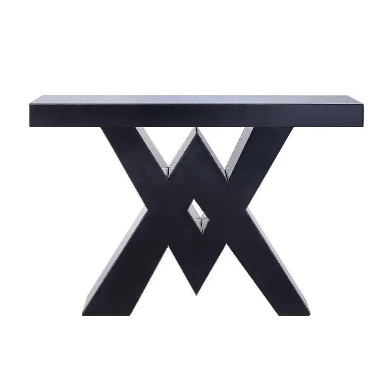 Noralie - Console Table, "V" Shape Pedestal - Mirrored & Faux Diamonds by Unique Piece Furniture
