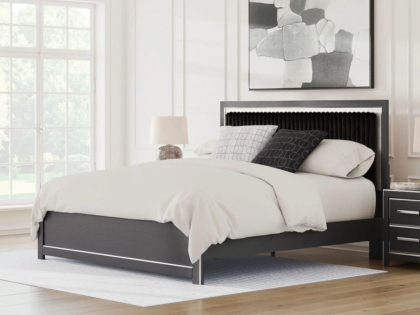 Zuraleus - Upholstered Panel Platform Bed With Roll Slats by Unique Piece Furniture