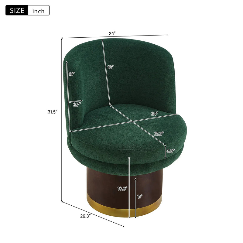 Round Swivel Accent Chair With Ergonomic Backrest For Living Room by HouseOfZazla