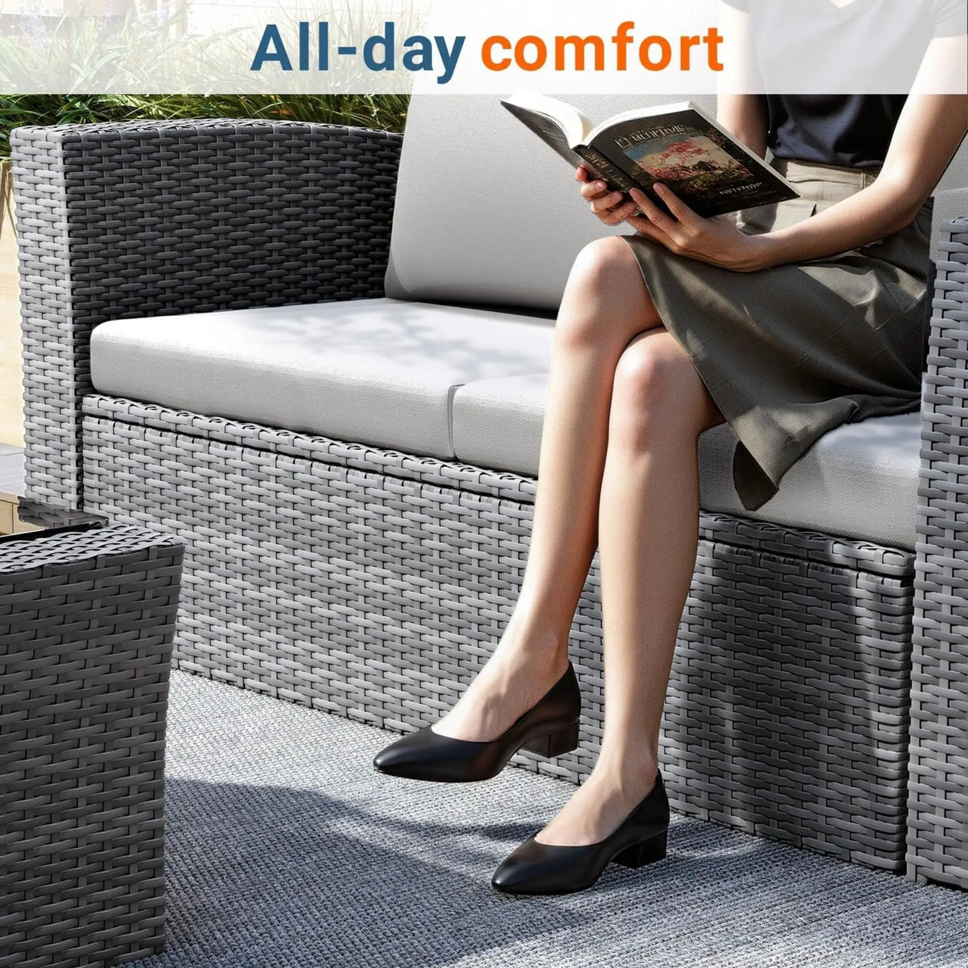 Modern Patio Set With Table And Cushions by HouseOfZazla