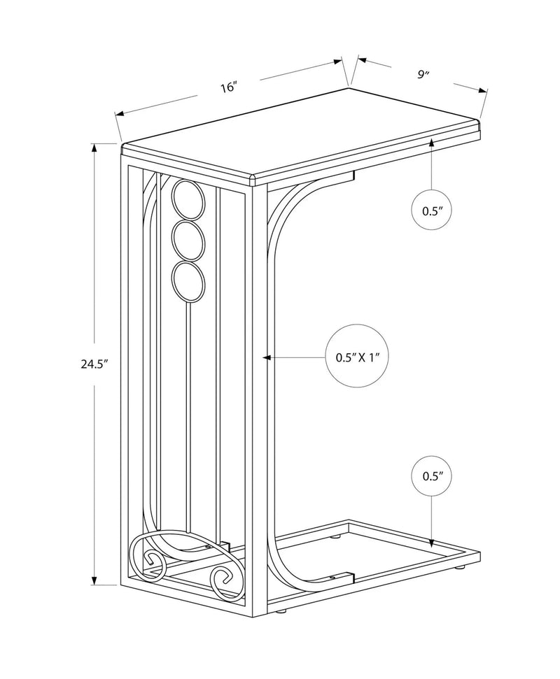 Elegant Accent Table, C-Shaped, Transitional by HouseOfZazla