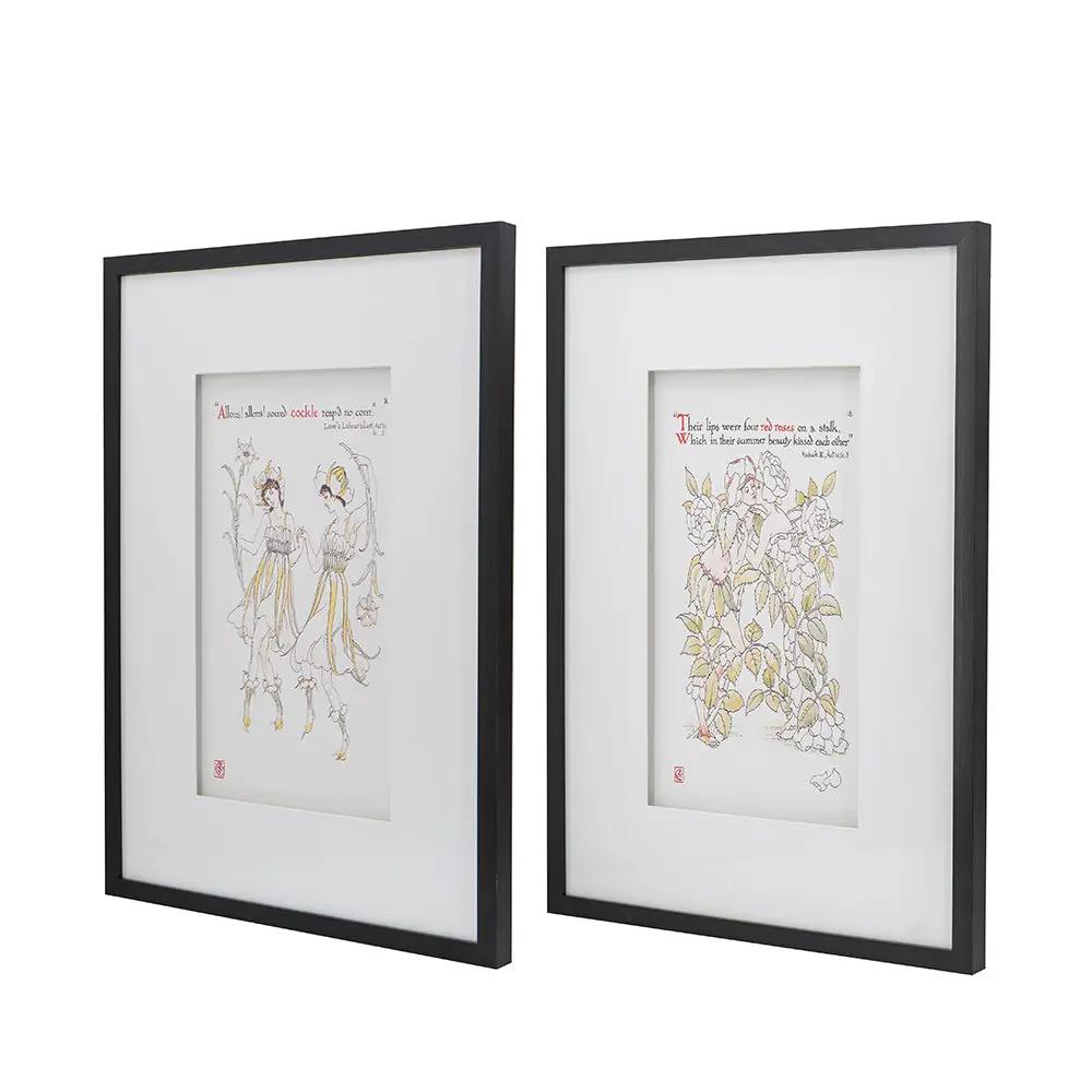 Set of 2 Wall Arts with Black Frames by HouseOfZazla