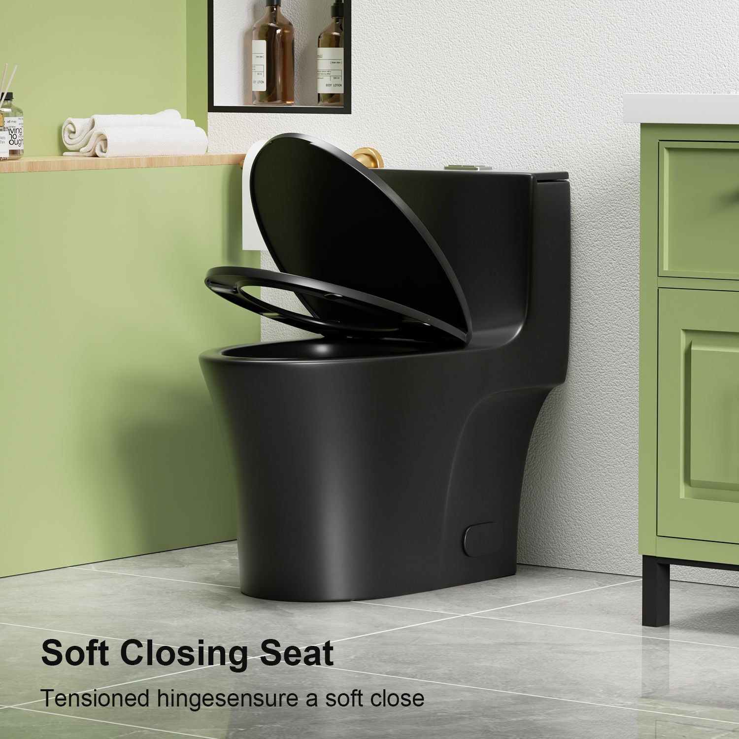 1 Piece Toilet With Dual Flush And Soft Closing Seat by HouseOfZazla