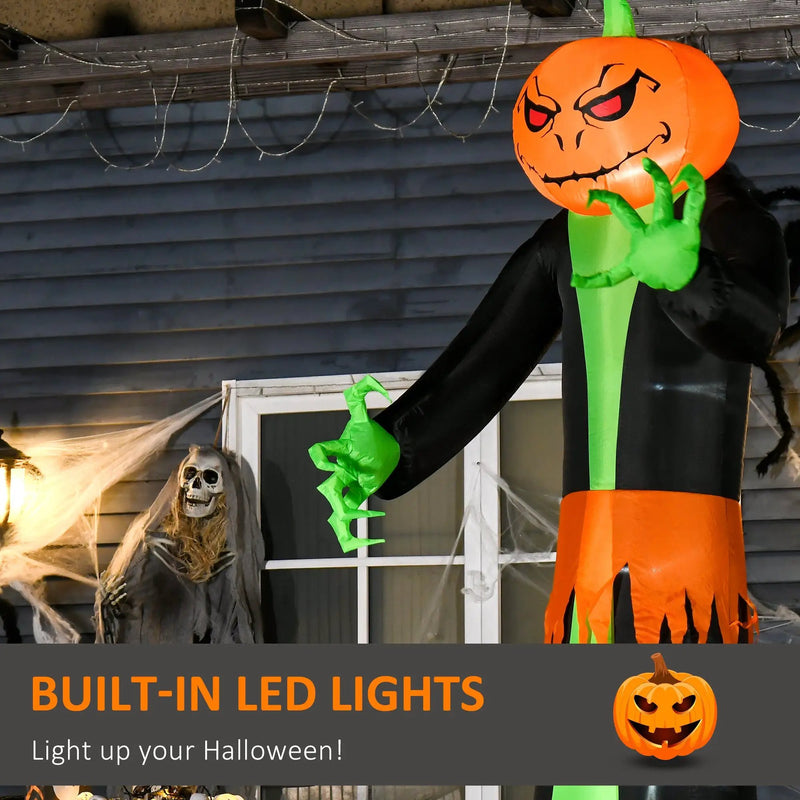 Halloween Inflatable Outdoor Decorations Pumpkin Head Ghost by HouseOfZazla