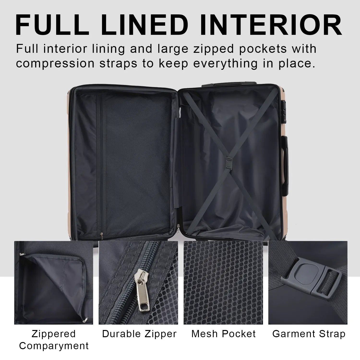 3 Piece Expandable Hard Shell Luggage Set with TSA Lock by HouseOfZazla