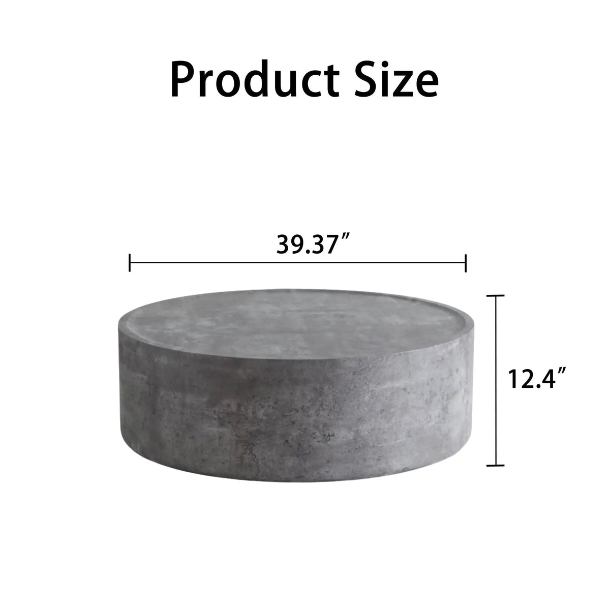 39.37" Round Coffee Table with Faux Concrete Finish by HouseOfZazla