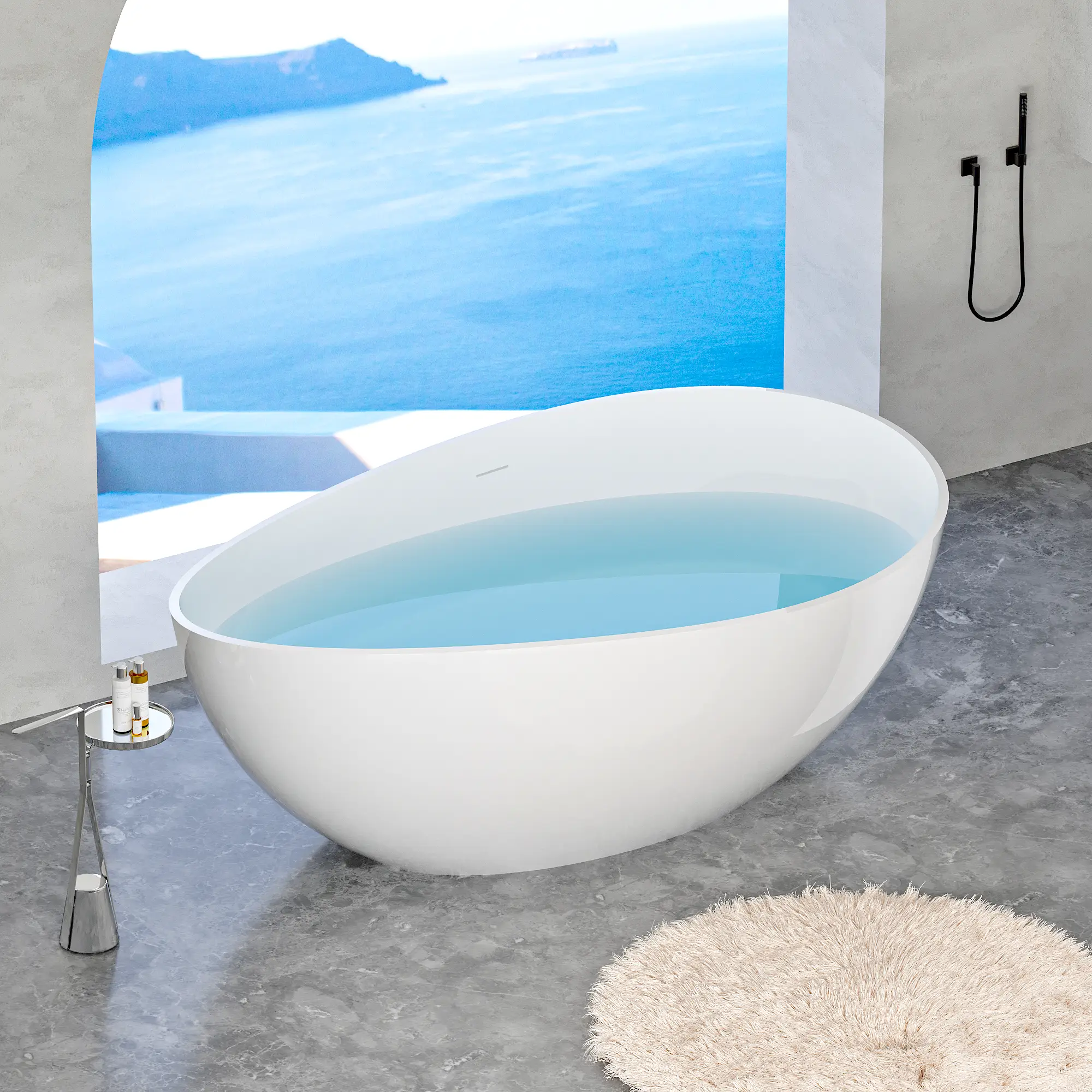 63" Freestanding Solid Surface Bathtub by HouseOfZazla