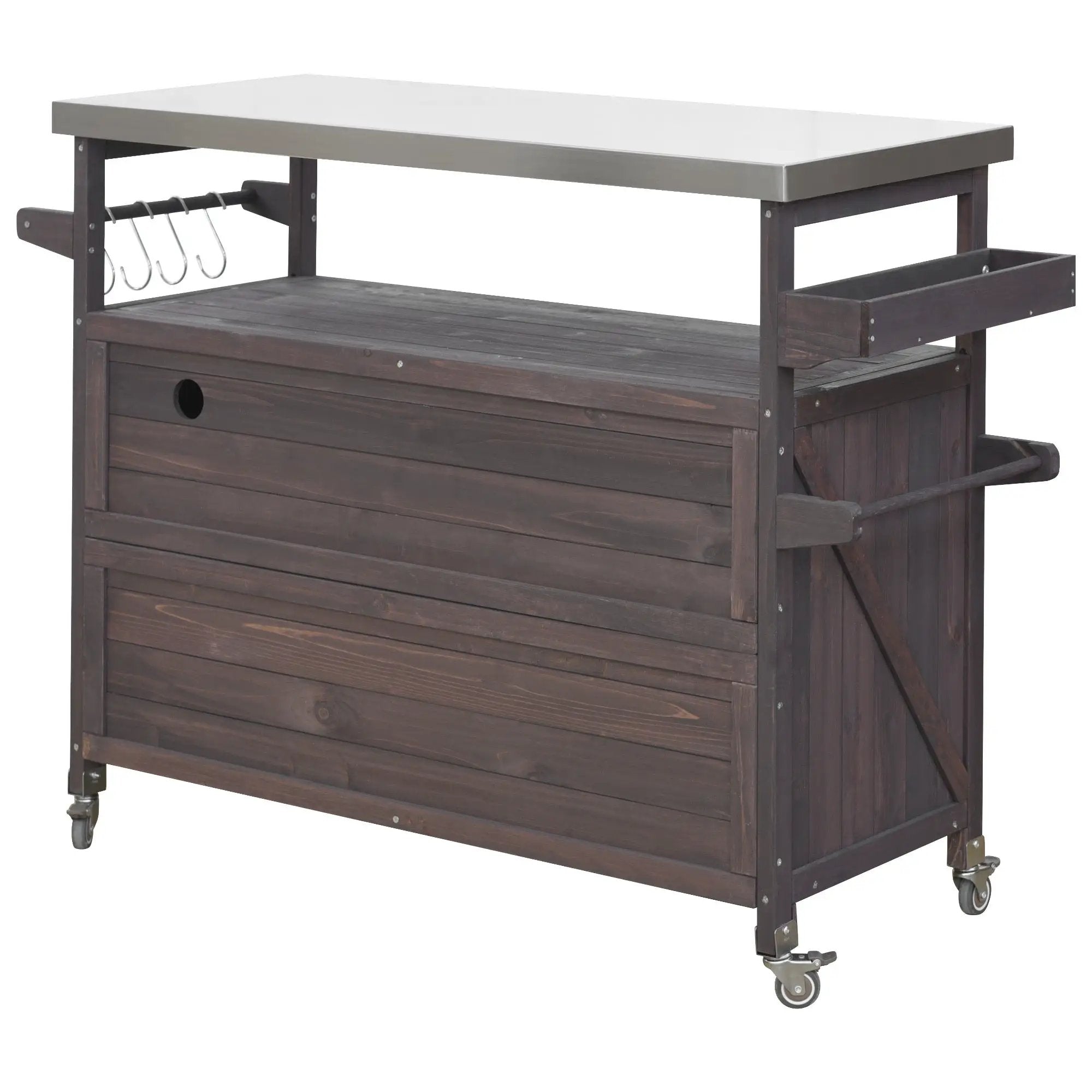 K&K Outdoor Kitchen Island, Rolling Bar Cart & Storage Cabinet by HouseOfZazla