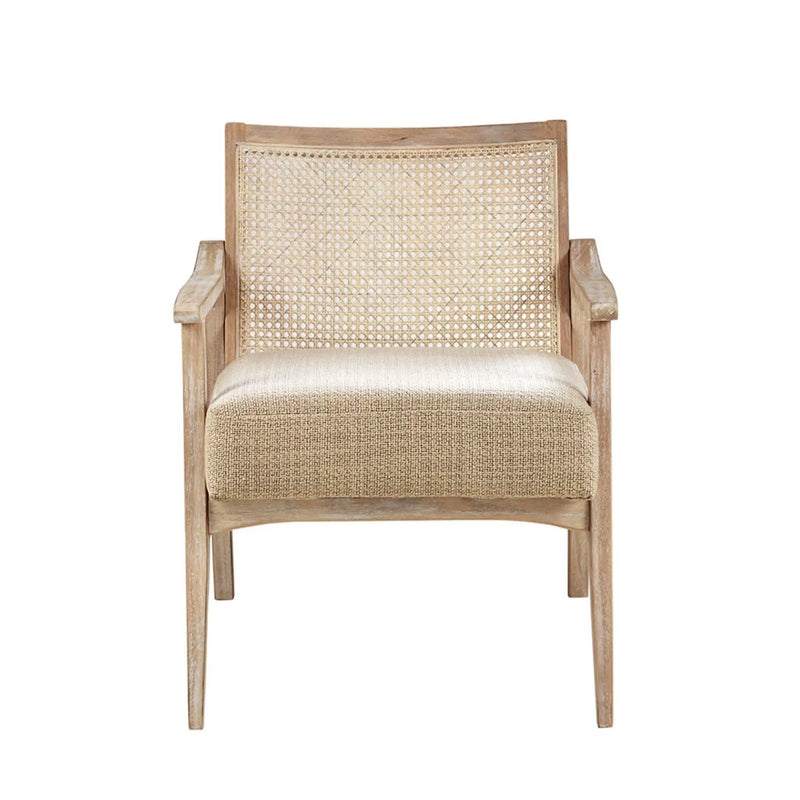 Chair With Cane Inset Back And Upholstered Seat - Light Brown by Unique Piece Furniture