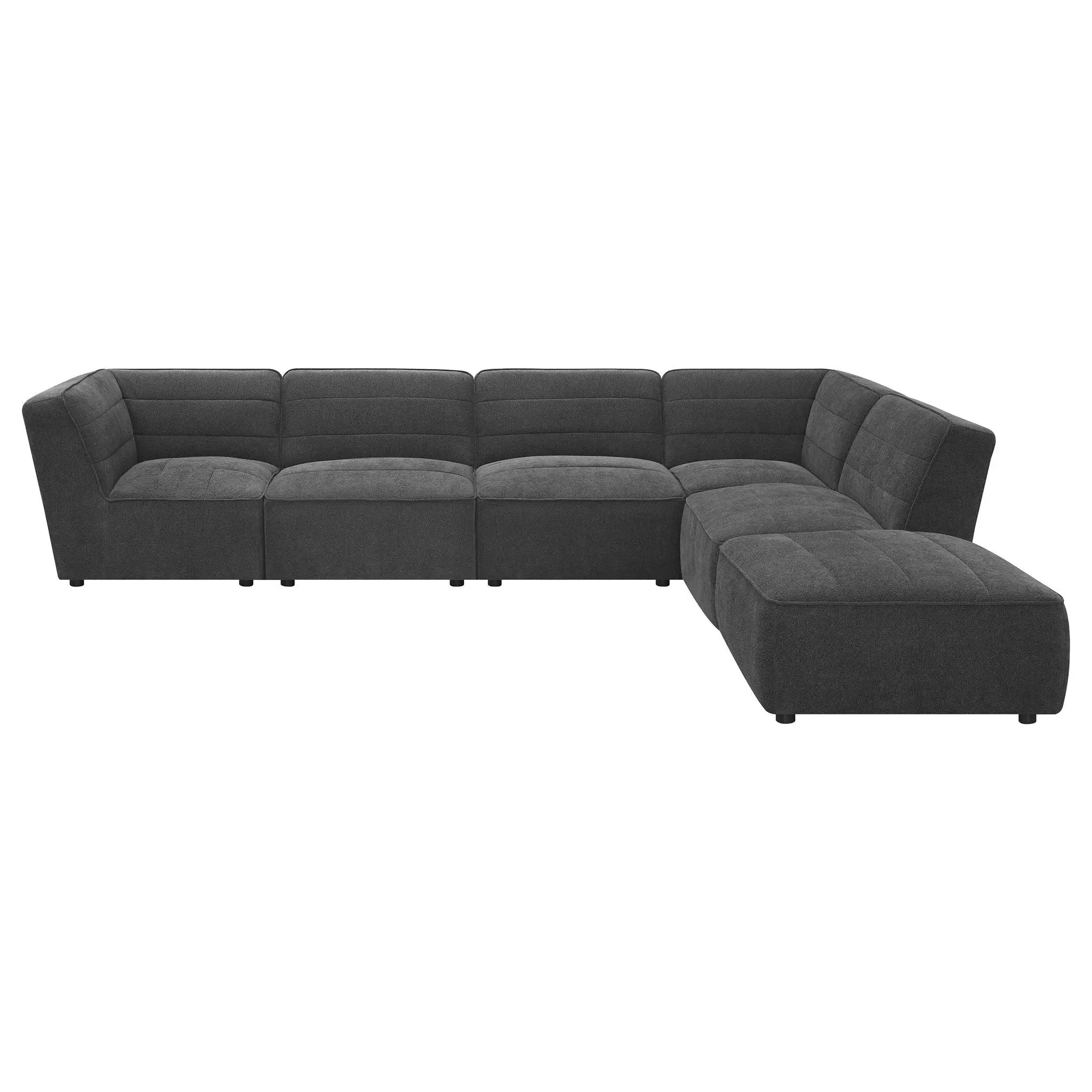 Sunny 6-piece Upholstered Modular Sectional Sofa Charcoal by Unique Piece Furniture