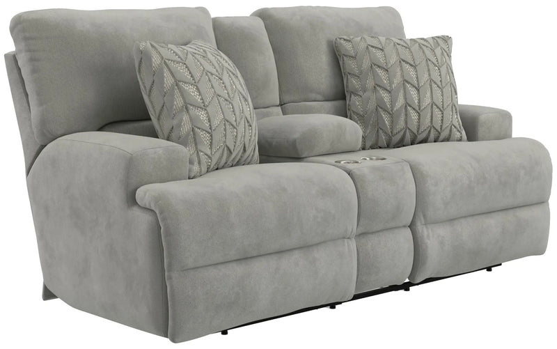Renaldo - Power Console Loveseat With Zero Gravity Recline - Stone by Unique Piece Furniture
