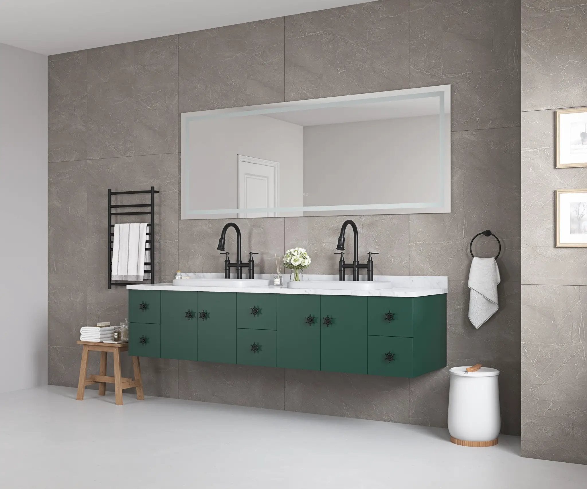 96" x 36" LED Bathroom Mirror with Front and Backlight by HouseOfZazla
