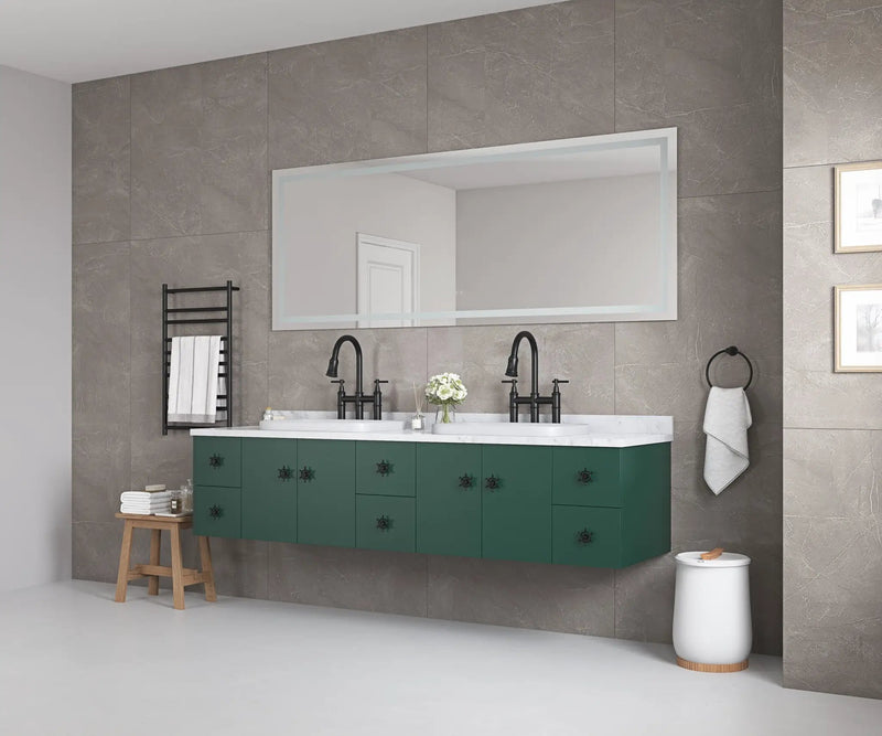96" x 36" LED Bathroom Mirror with Front and Backlight by HouseOfZazla
