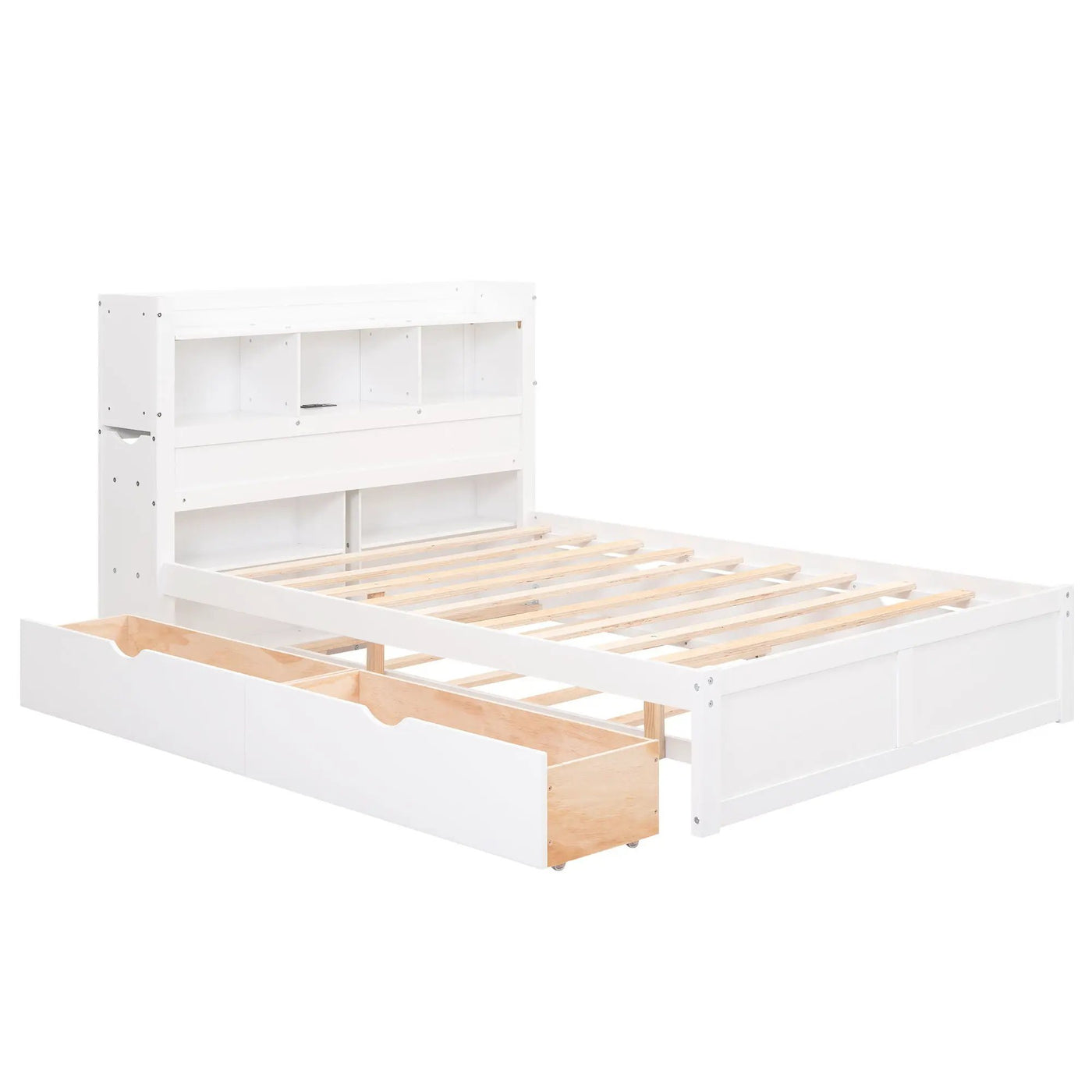 Storage Platform Bed With Pull Out Shelves, Trundle, And 2 Drawers by HouseOfZazla