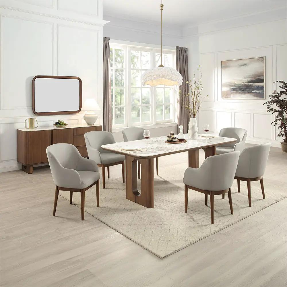 Harvey - Side Chair (Set of 2) - Synthetic Leather & Walnut by Unique Piece Furniture