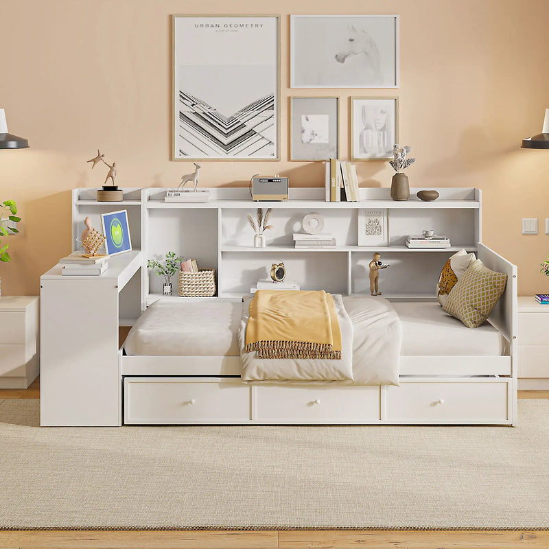 Daybed With 3 Drawers USB Ports And Desk by Unique Piece Furniture