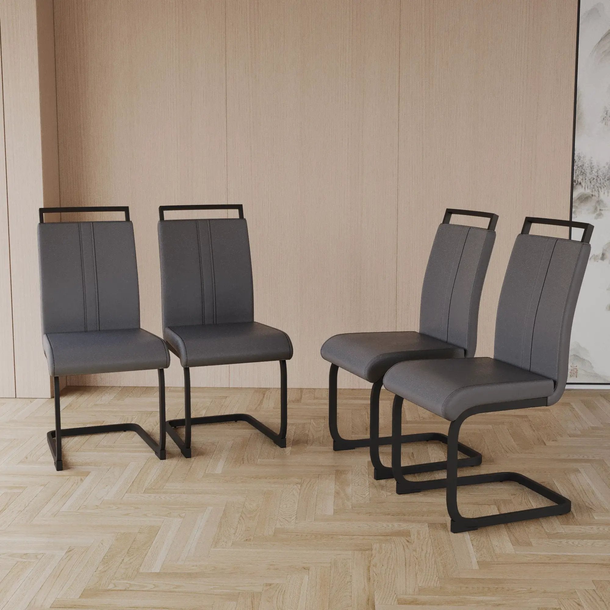 Modern Dining Chairs With High Back Upholstered Design Metal Legs by HouseOfZazla