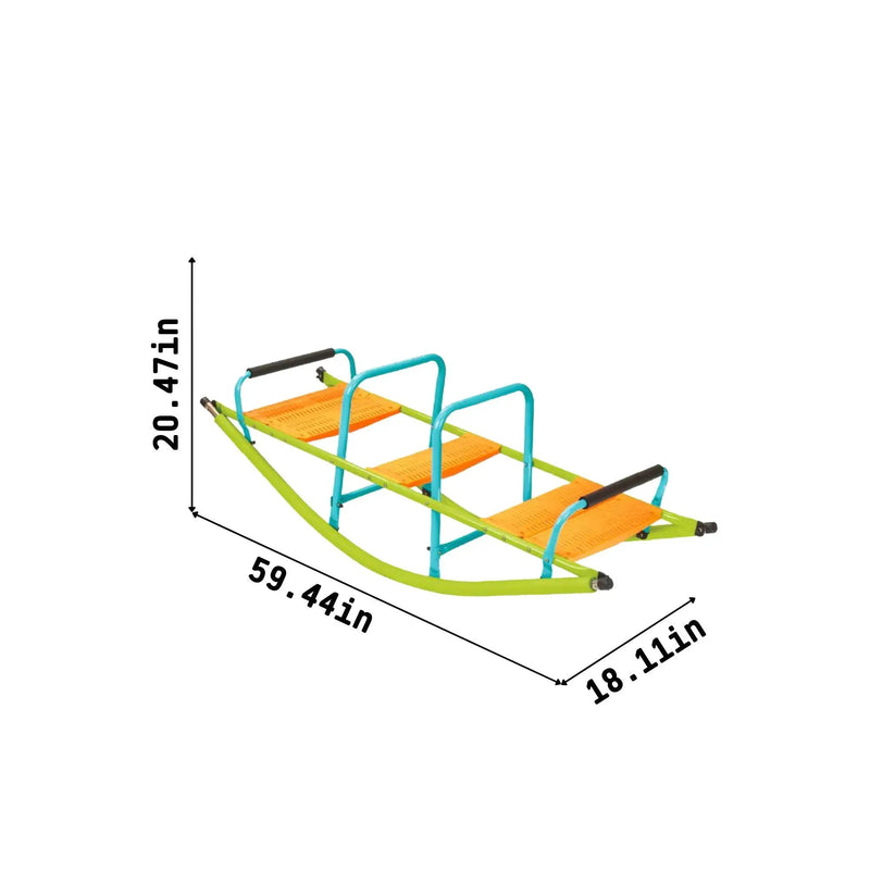 Xss008 High Quality Kids Seesaw Plastic Seat Playground Equipment Cute Baby Plastic Rocker Outdoor Children Steel Tube For Kids Age 3+ - Green / Blue by HouseOfZazla