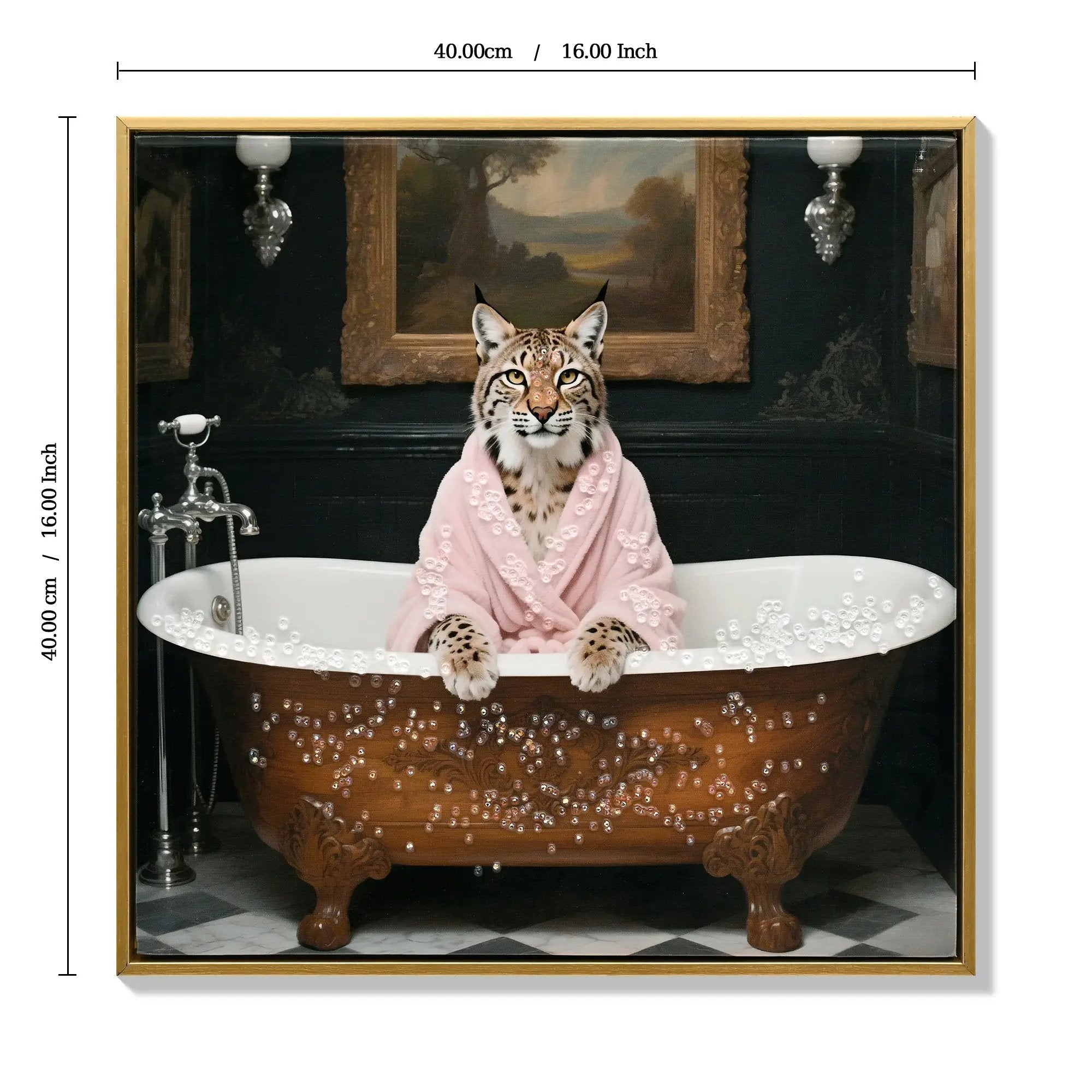Tiger in Bathtub Wall Art Print Poster by HouseOfZazla
