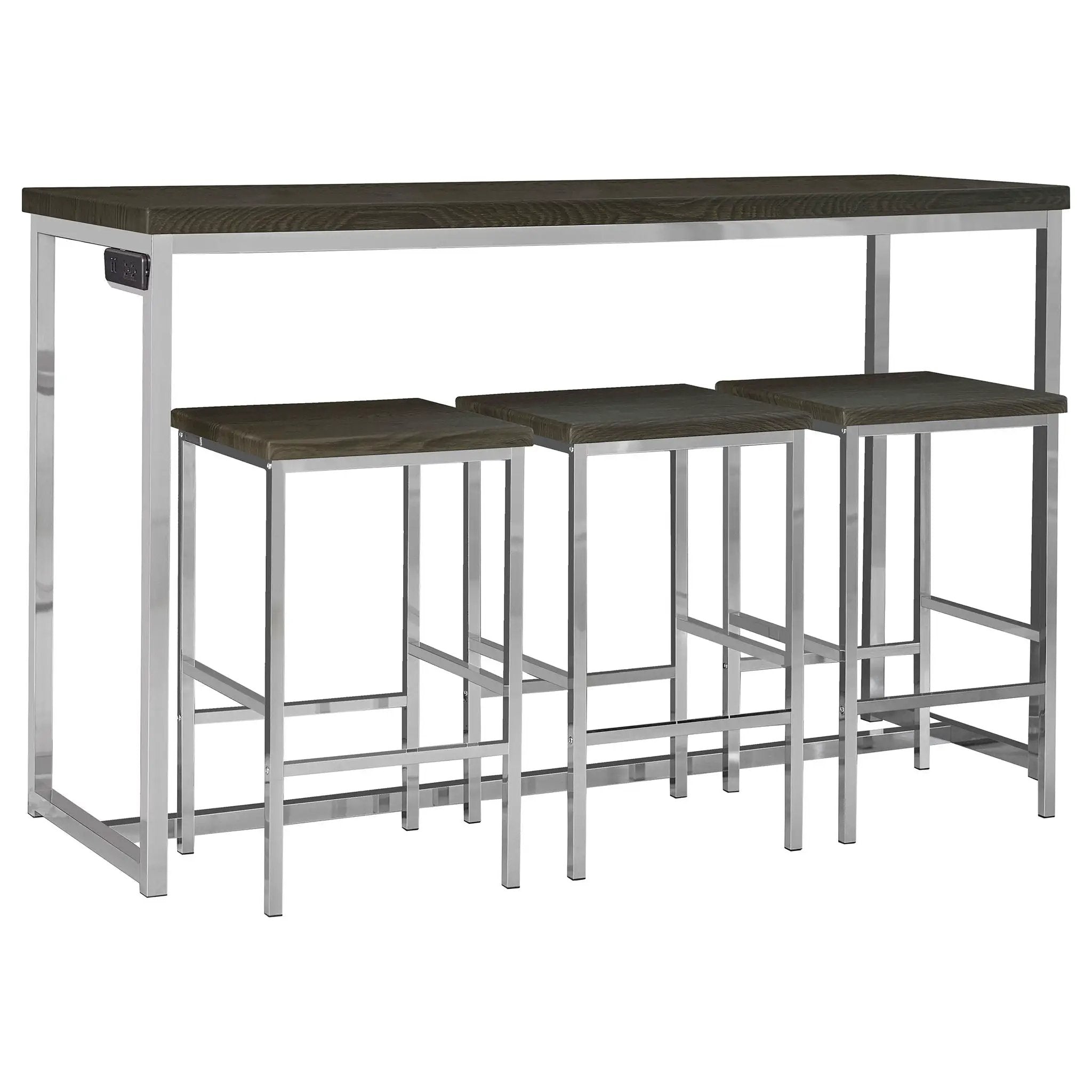Cassidy 4-piece Counter Height Dining Table Set Dark Oak by Unique Piece Furniture