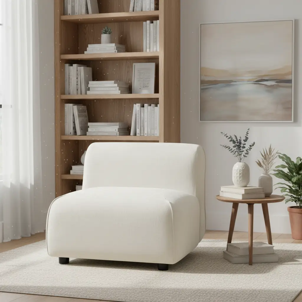Modern Curved Upholstered Accent Chair by HouseOfZazla