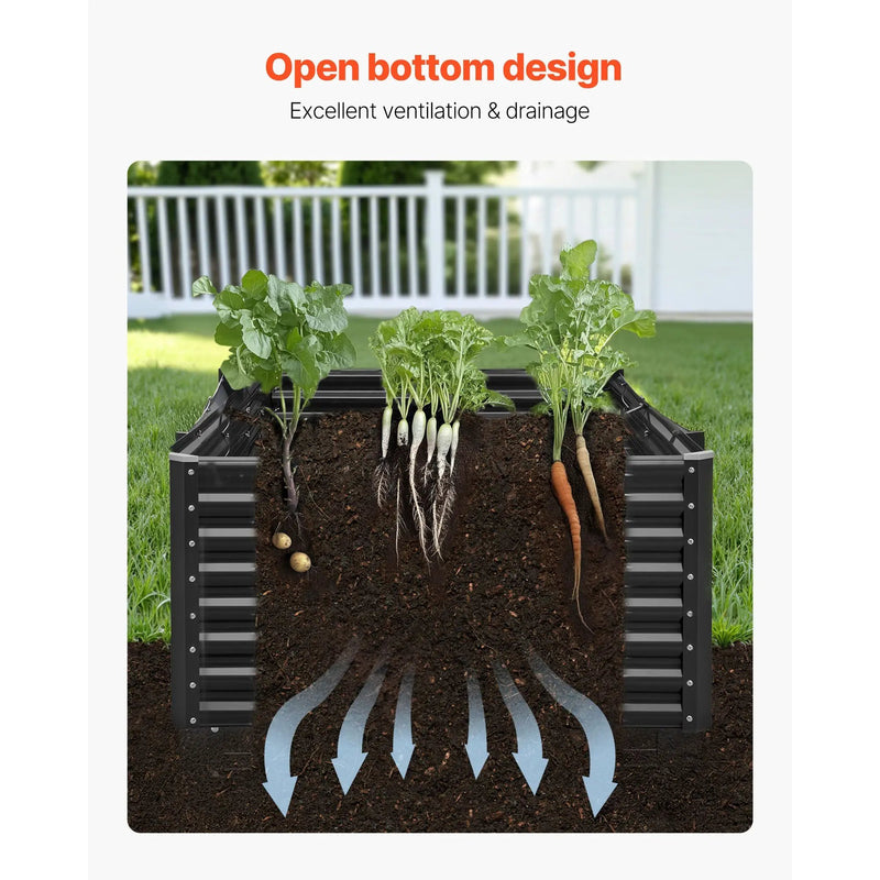 Metal Raised Garden Bed - 8 x 4 x 2 ft Outdoor Planter by HouseOfZazla