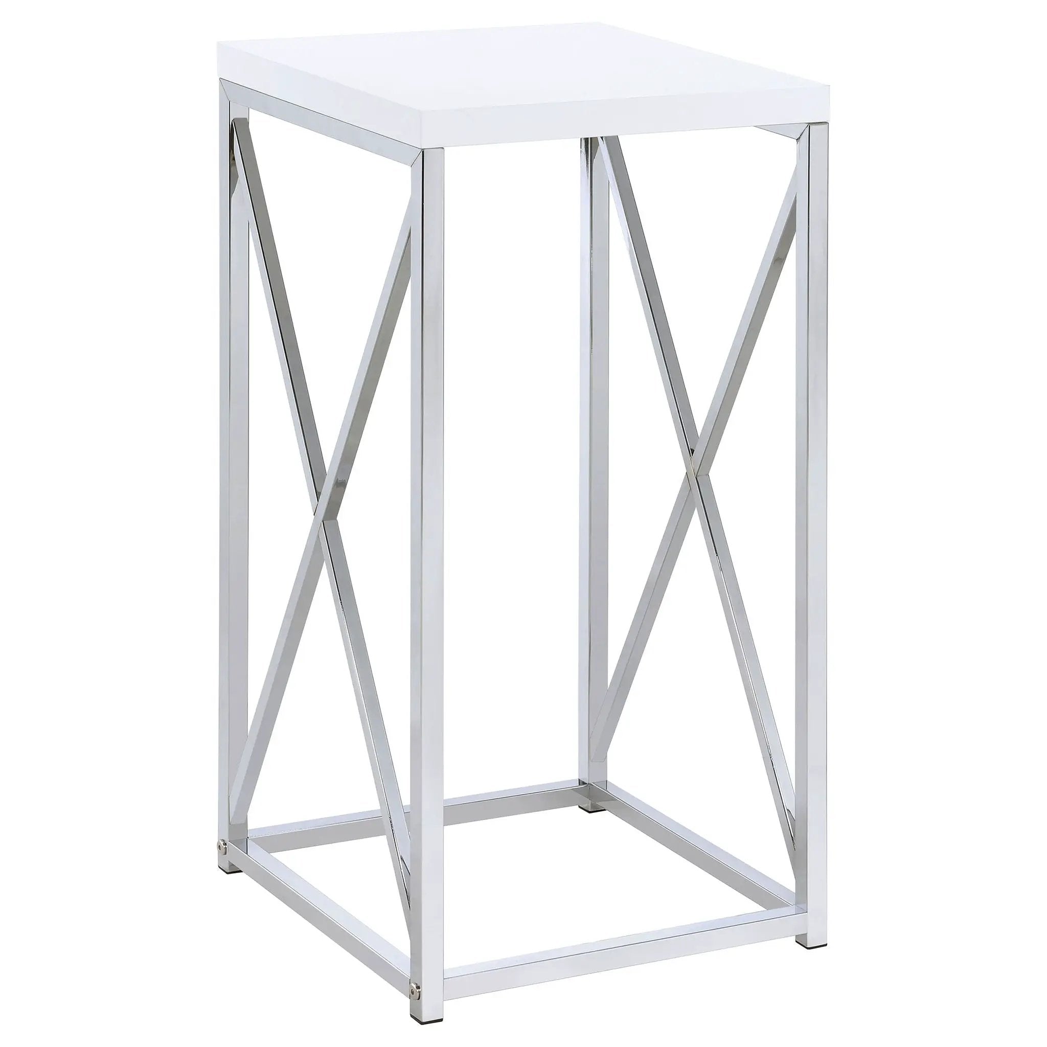Accent Table With Accents - Glossy White by HouseOfZazla