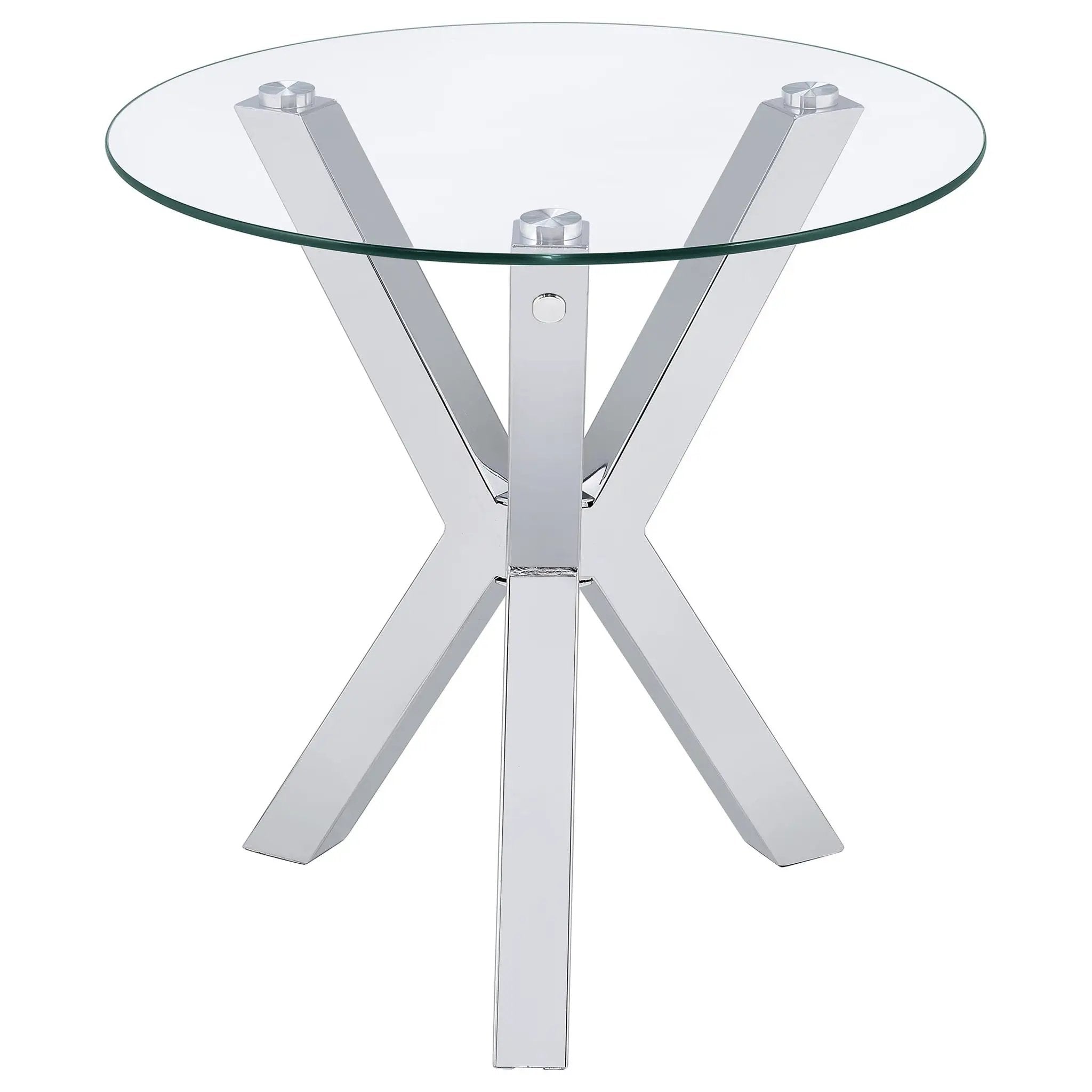 Kenzie 2-piece Round Coffee and End Table Set Chrome by Unique Piece Furniture