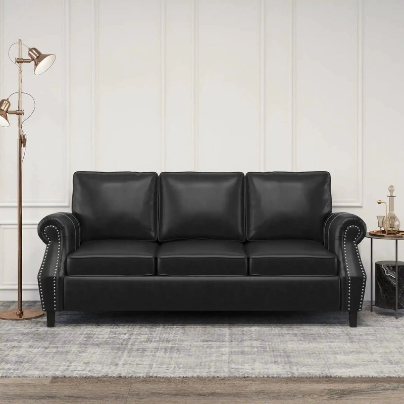 Contemporary 3 Seater Sofa With Nailhead Trim by HouseOfZazla
