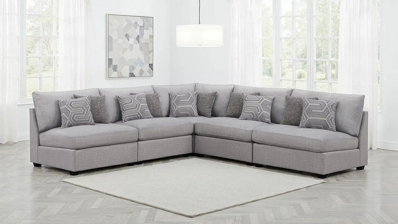 Cambria 5-piece Upholstered Modular Sectional Sofa Grey by Unique Piece Furniture