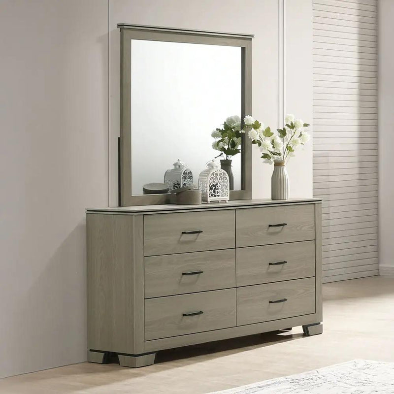 Joanna - Mirror - Weathered Gray by Unique Piece Furniture