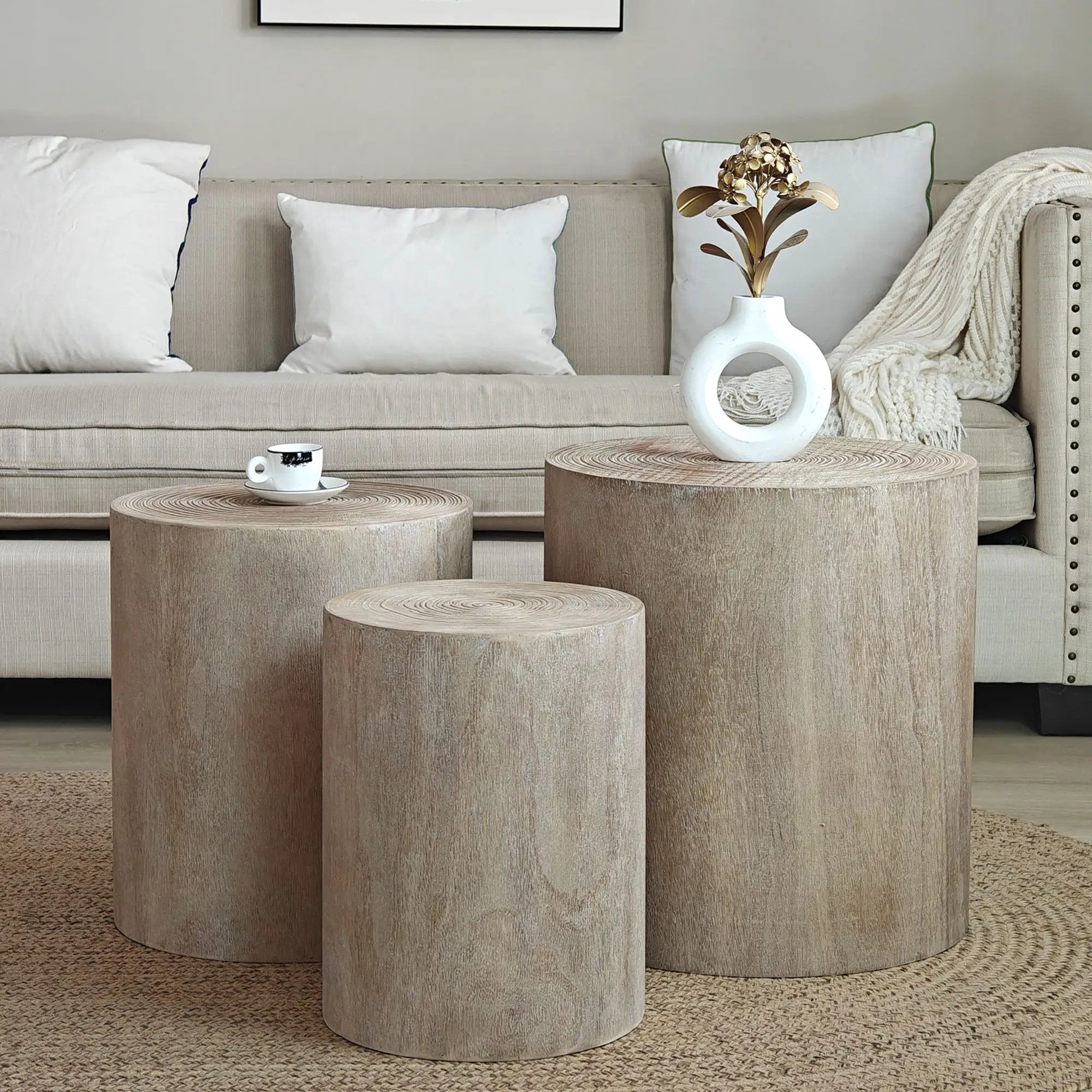 Cylinder Nesting Tables (Set of 3) by Unique Piece Furniture