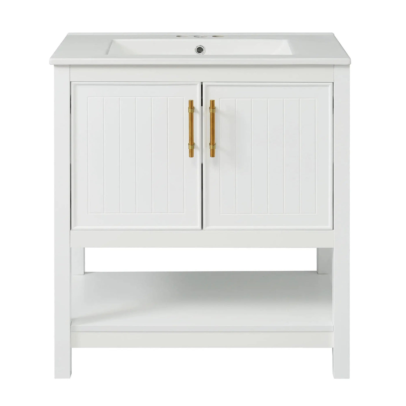 Elegant Bathroom Vanity With Ceramic Sink And Versatile Storage by Unique Piece Furniture