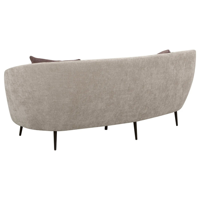 Ellorie Upholstered Channel Back Curved Sofa Beige by Unique Piece Furniture