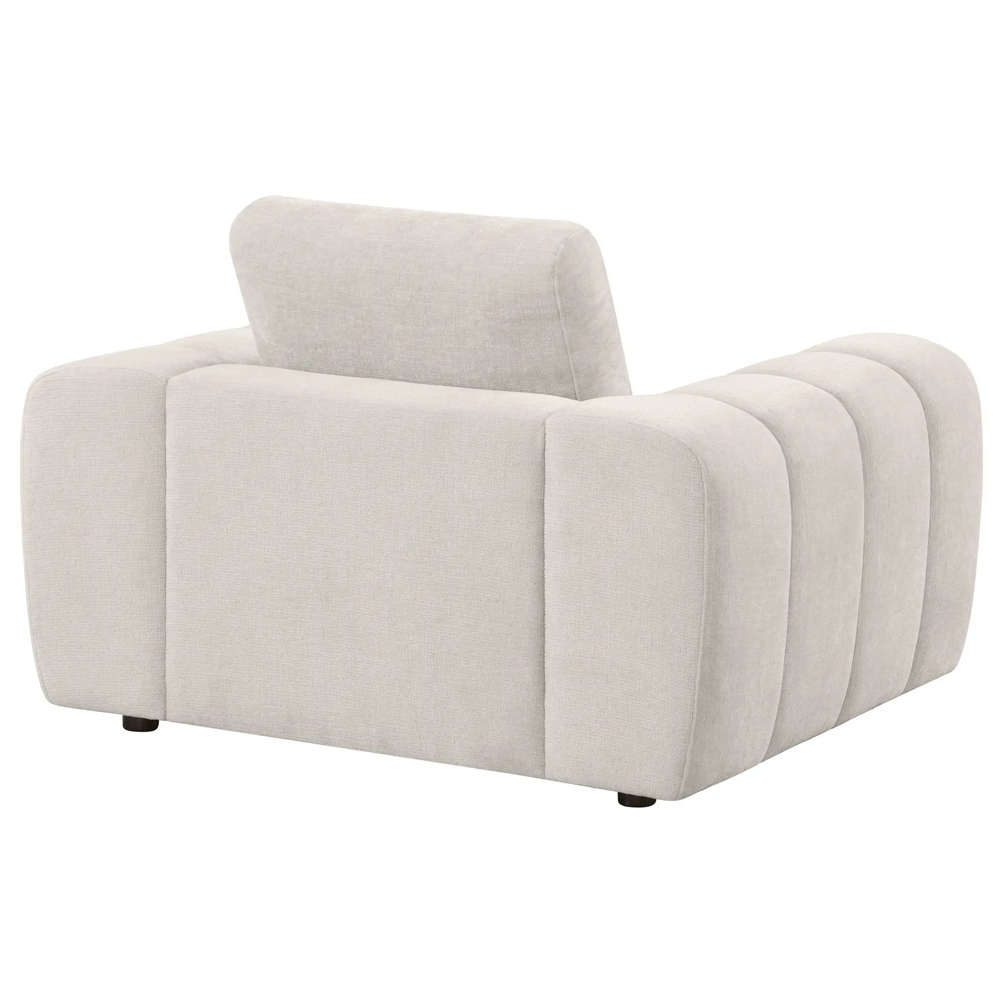 Burnett Chenille Upholstered Accent Chair Ivory by Unique Piece Furniture